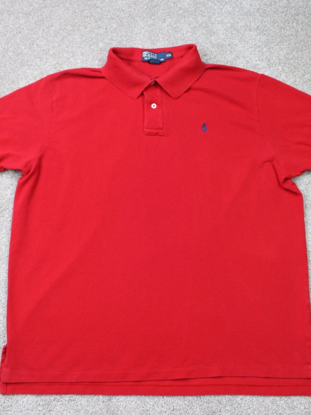 POLO Ralph Lauren Shirt Mens 2XL XXL Red Pique 100% Cotton Short Sleeve Preppy
